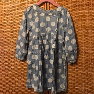 BabyGap denim dotted dress size 5T worn once